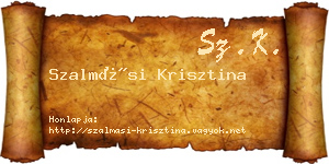 Szalmási Krisztina névjegykártya